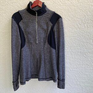 Lululemon Women's Run Your Heart Out 1/4 Zip Pullover Jacket Black Heather M